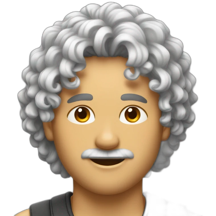 cheveux bouclé homme emoji