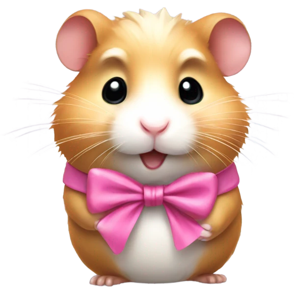 Hamster wearing a pink bow  emoji