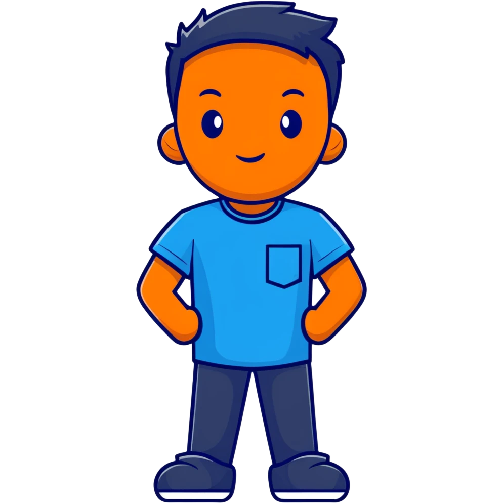 blue t-shirt cartoon sticker emoji