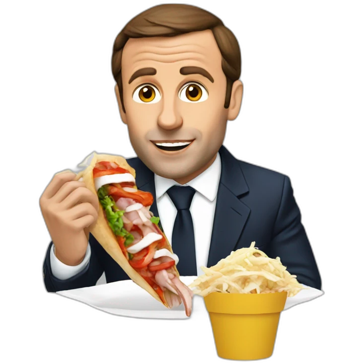 macron eating kebab emoji
