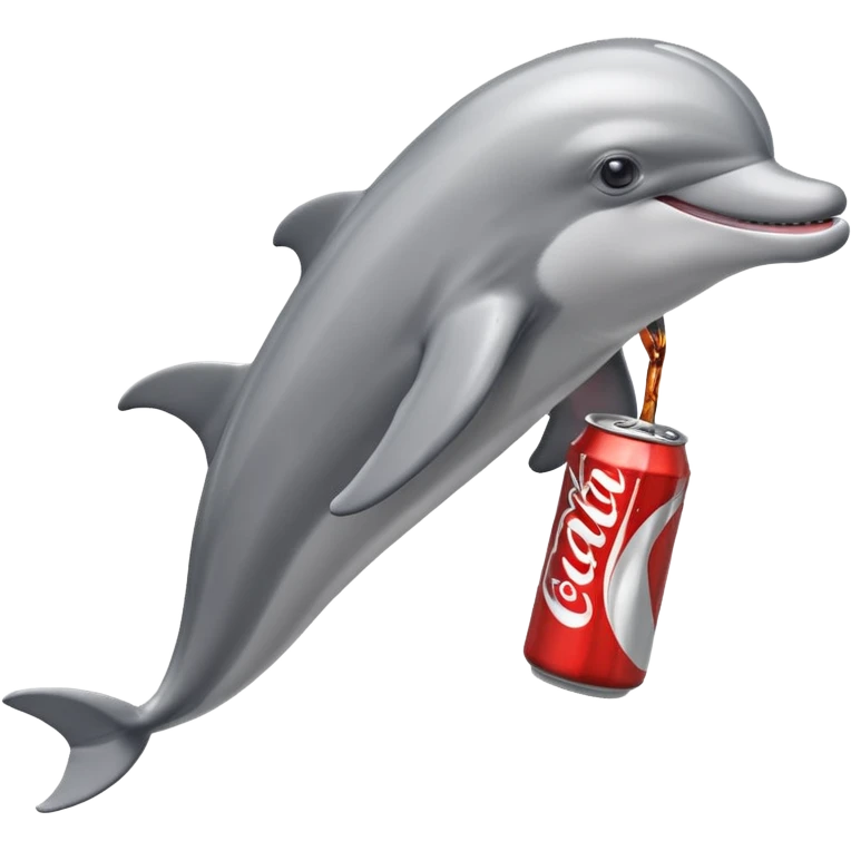 dolphin holding a Diet Coke can emoji