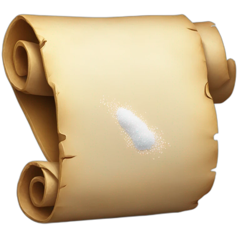  a scroll of parchment with a pile of salt emoji