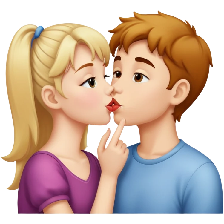 Girl giving kisses to a boy  emoji
