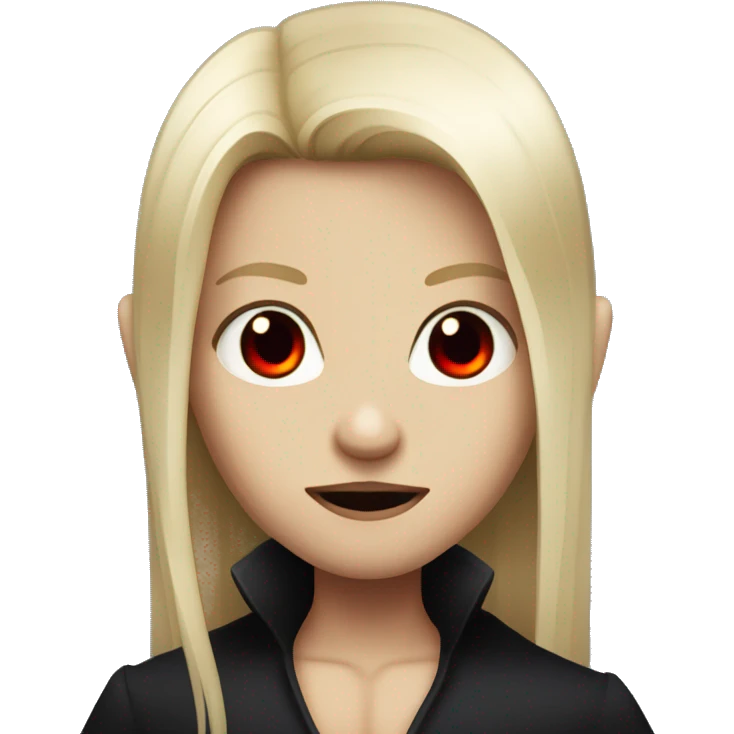 Blone vampire with straight hair and red eyes emoji