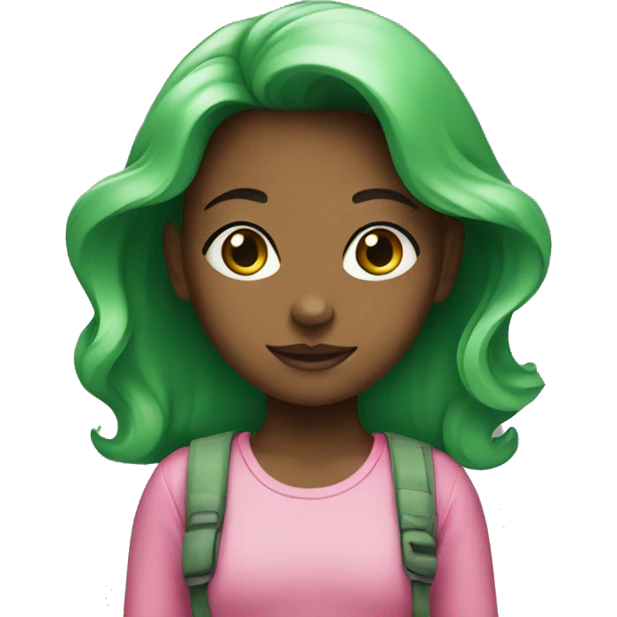 Girl with pink and green  emoji