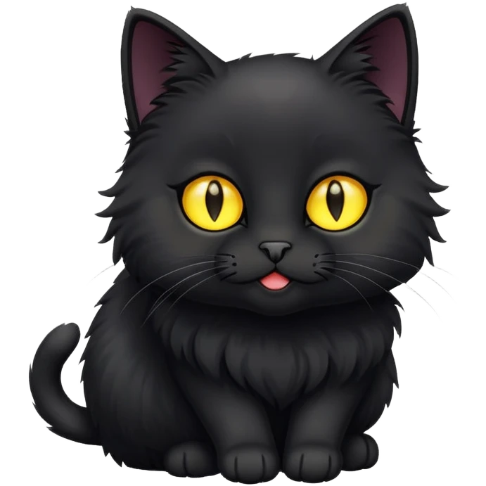 Black cat speaking I love you emoji