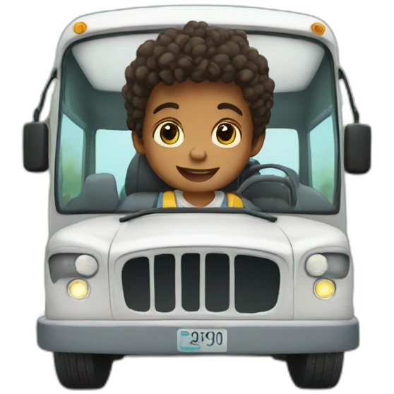 kid driving a bus emoji