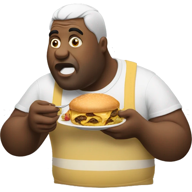 big man eating emoji