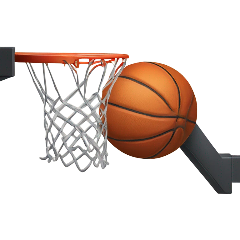 Basketball going in a basketball hoop emoji