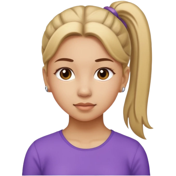 Girl with simple ponytail emoji