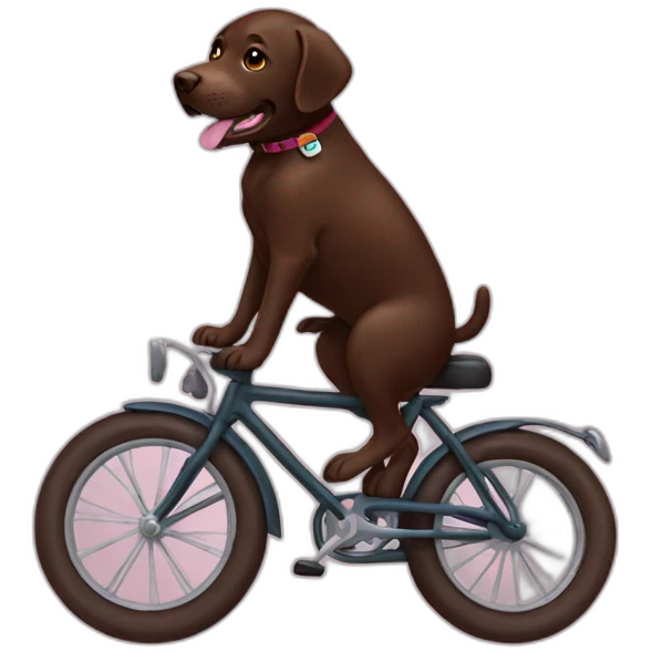 chocolate labrador on a bike emoji