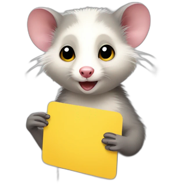 opossum using yellow card emoji