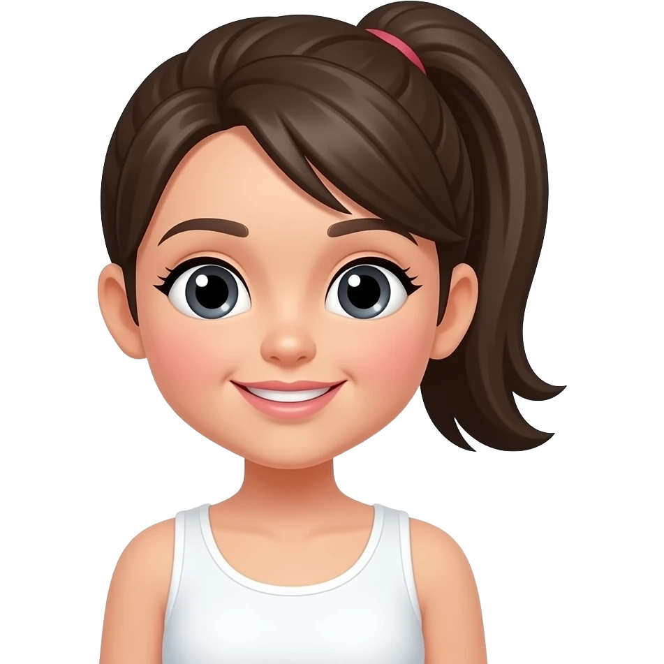 Cute girl with ponytail emoji