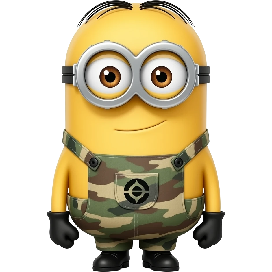 minion wearing army fatigues in time outt emoji