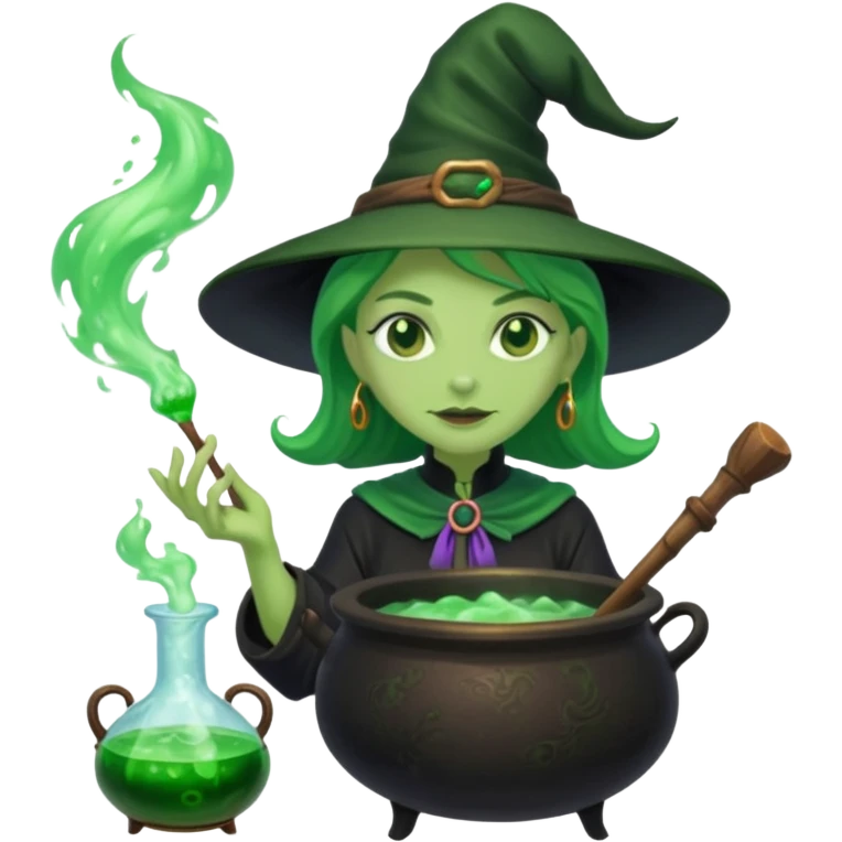 green witch cooking potion emoji