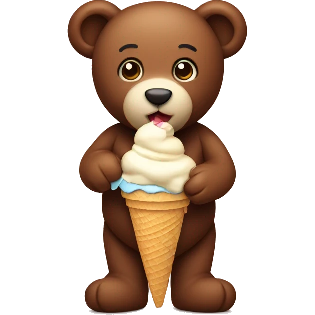 Teddy eating ice cream  emoji