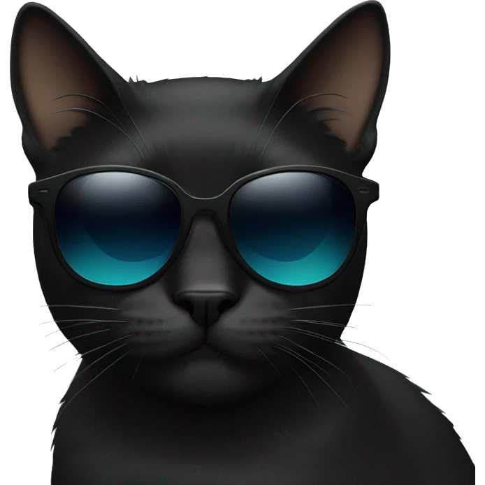 Black Cat with sunglasses emoji
