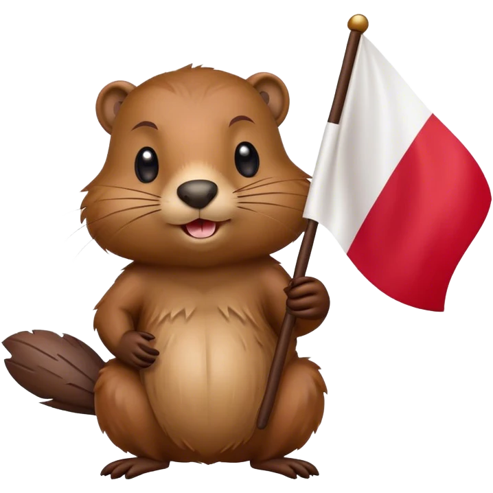 Beaver with polish flag emoji