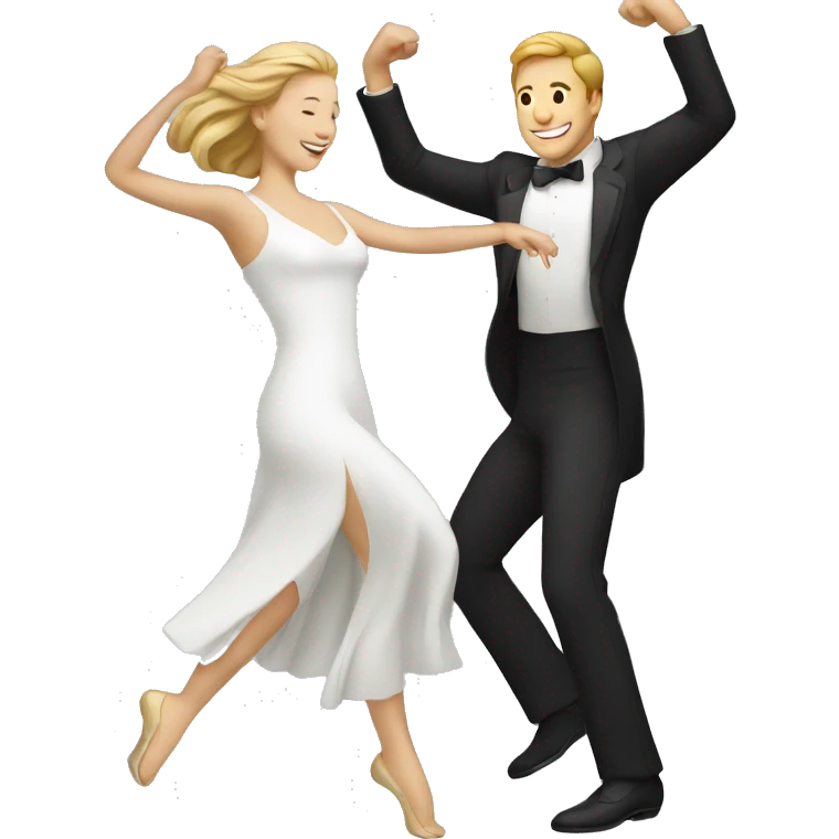 White Man and white woman dancing emoji