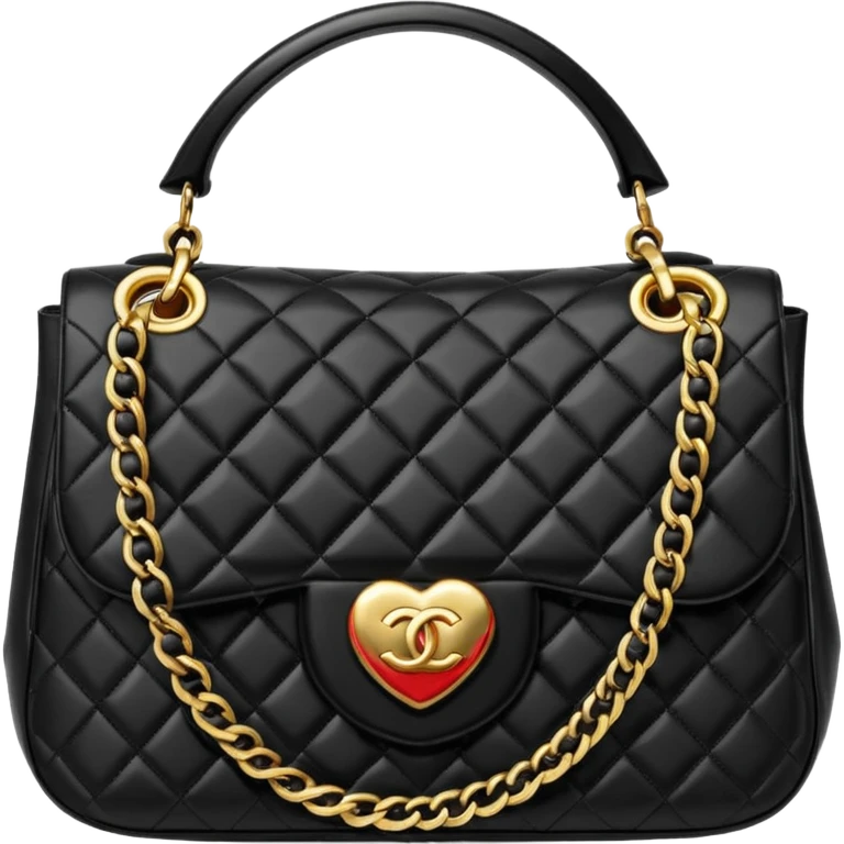 chanel heart shape bag black color bag emoji