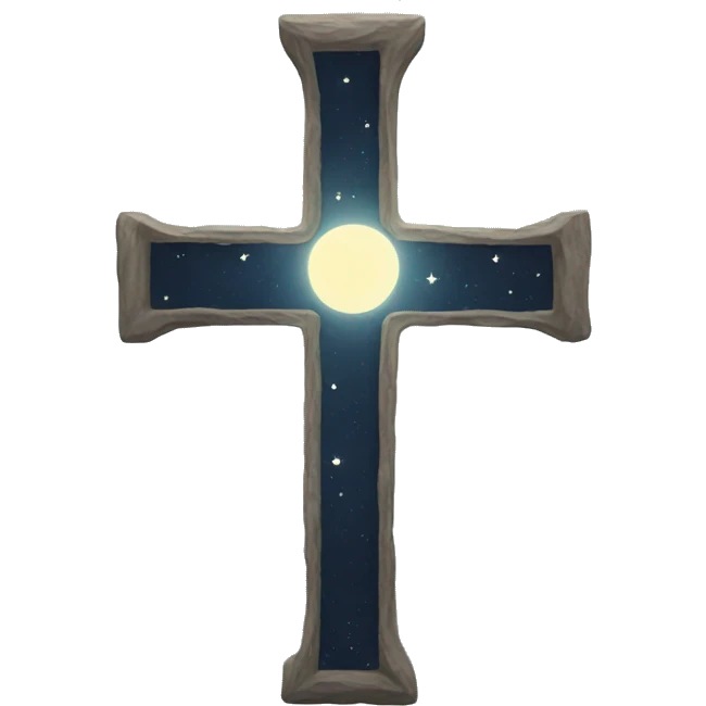 Moon in a cross emoji