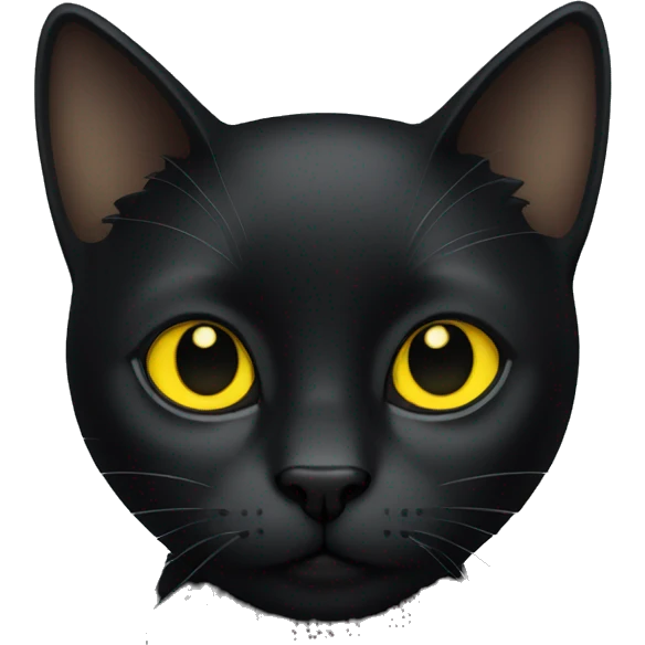 black cat with yellow eyes emoji