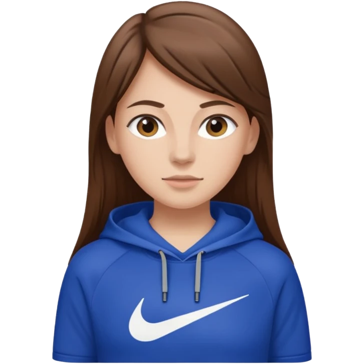 Faça uma menina de cabelo liso com uma roupa da Nike  emoji