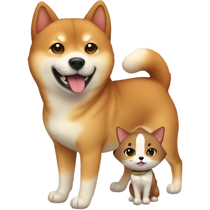 Shiba and brown cat emoji