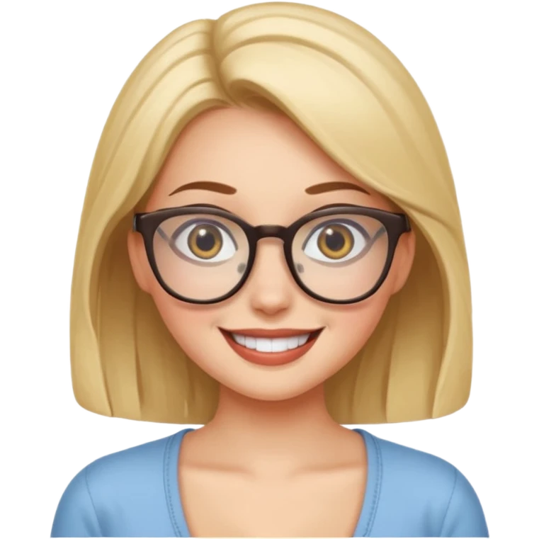 girl naked with eye glasses and boobs emoji