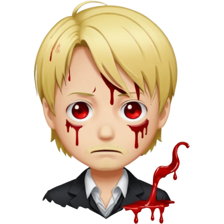 Related to chibi anime style characters of sanji animes character from his nose blood is dripping  emoji