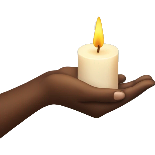 hand holding candle emoji