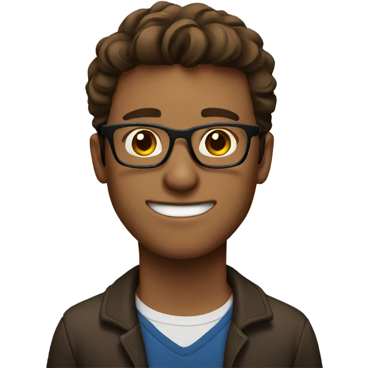 brown haired man with glasses emoji