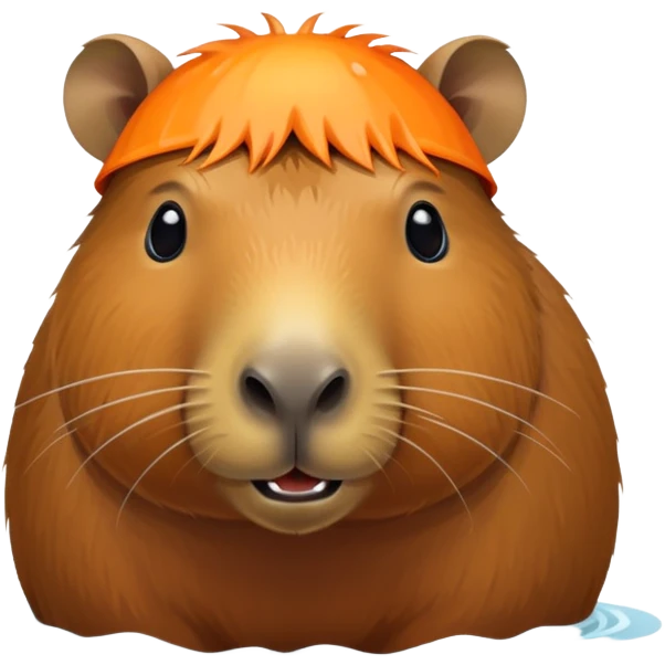 Capybara with an orange emoji