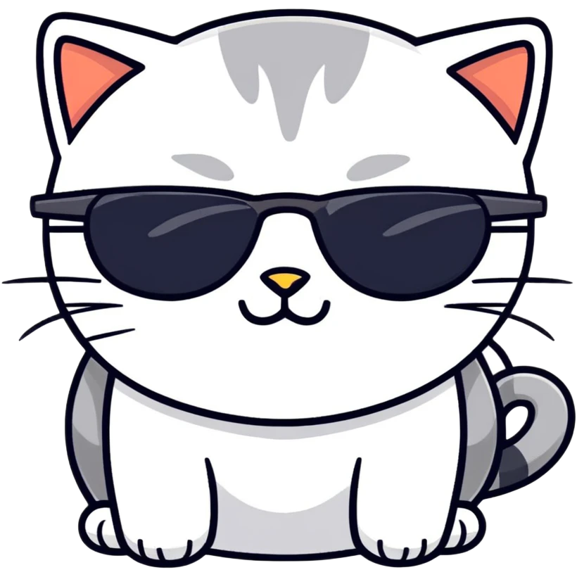 Cat with sunglasses emoji