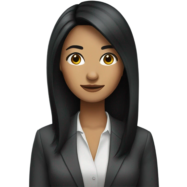 business woman long straight black hair emoji