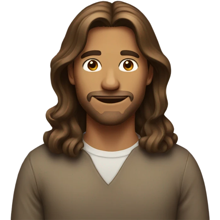 Man with long hair brown emoji