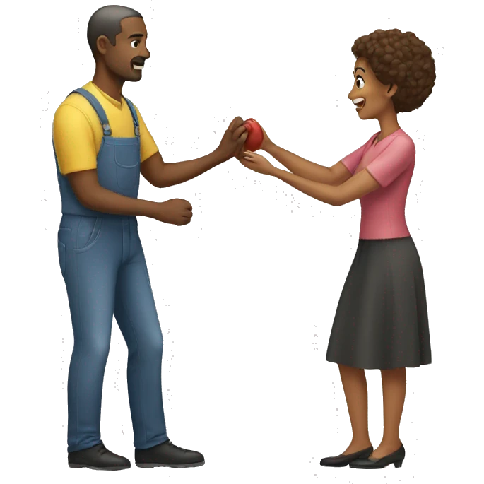 Man helping woman emoji