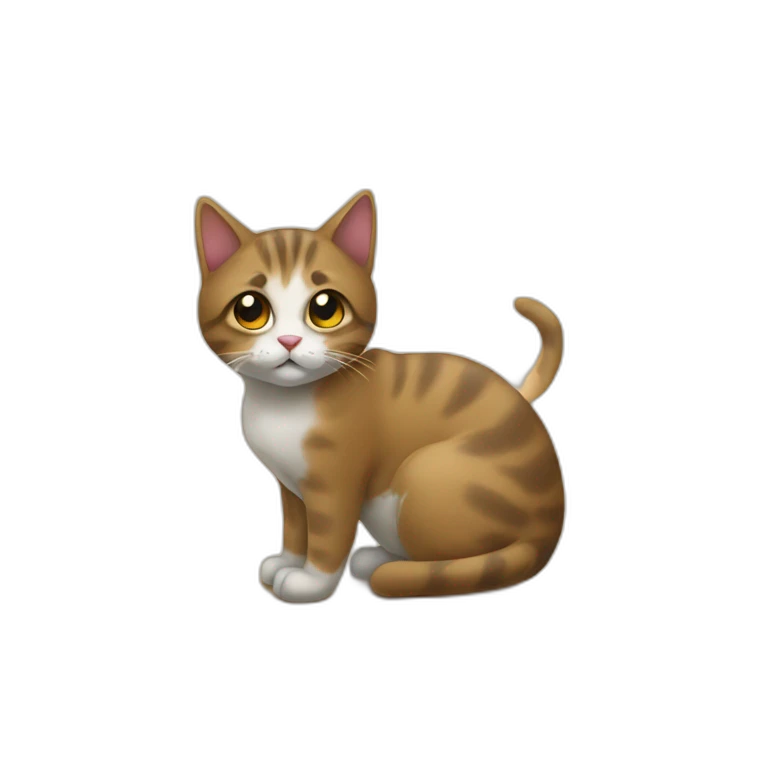 Cat pooping on the bedroom floor emoji