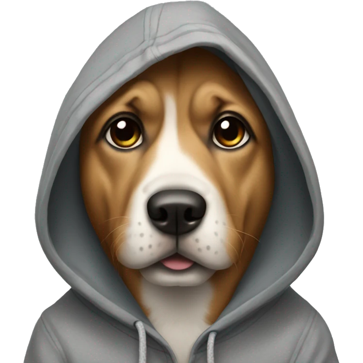 Dog wearing a hoody emoji