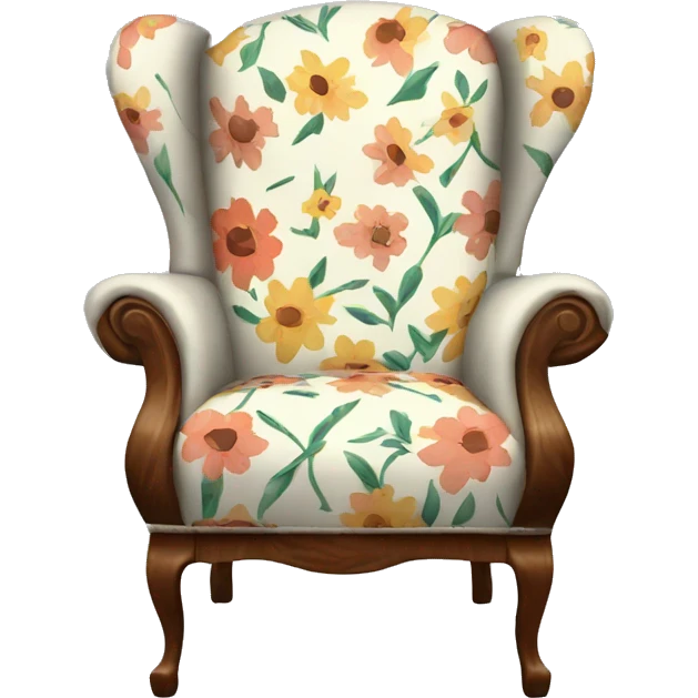 Floral printed wingback chair  emoji