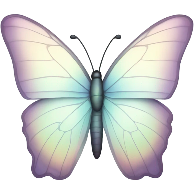 Pastel white iridescent butterfly emoji