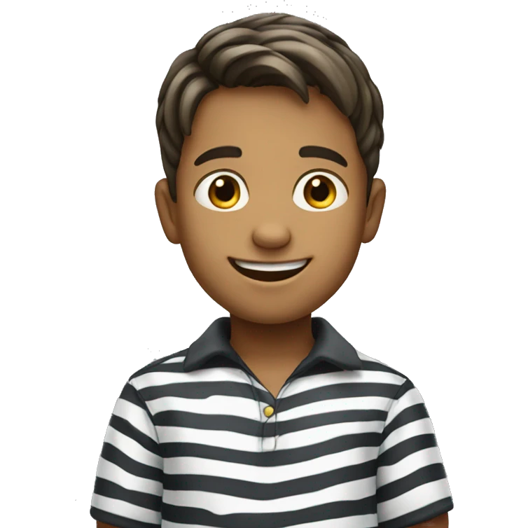 smiling boy in striped shirt emoji
