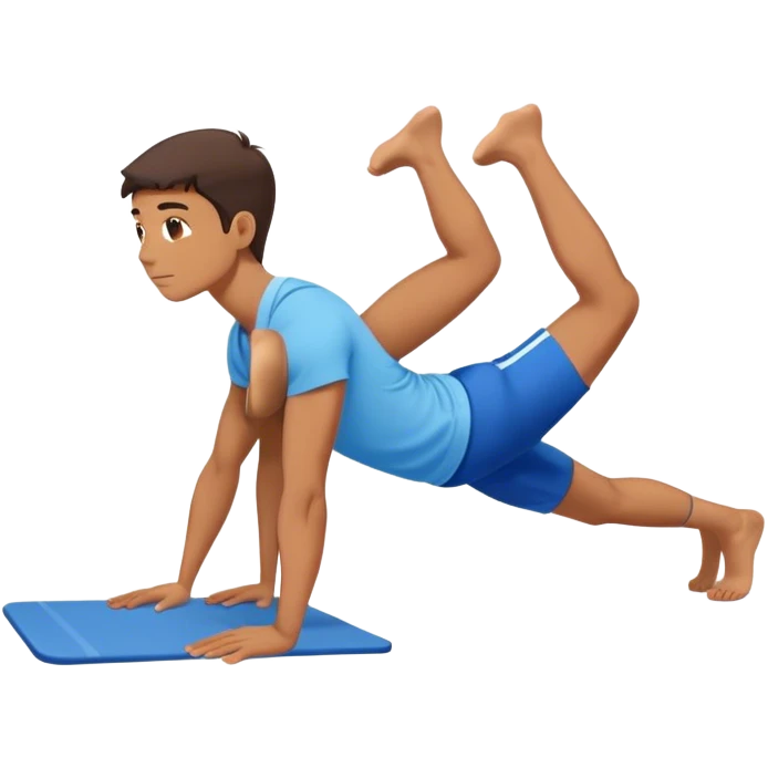 blue shorts doing plank exercise emoji