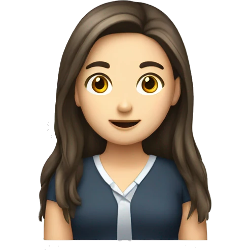chubby, long hair, brunette, teacher, young, pretty emoji