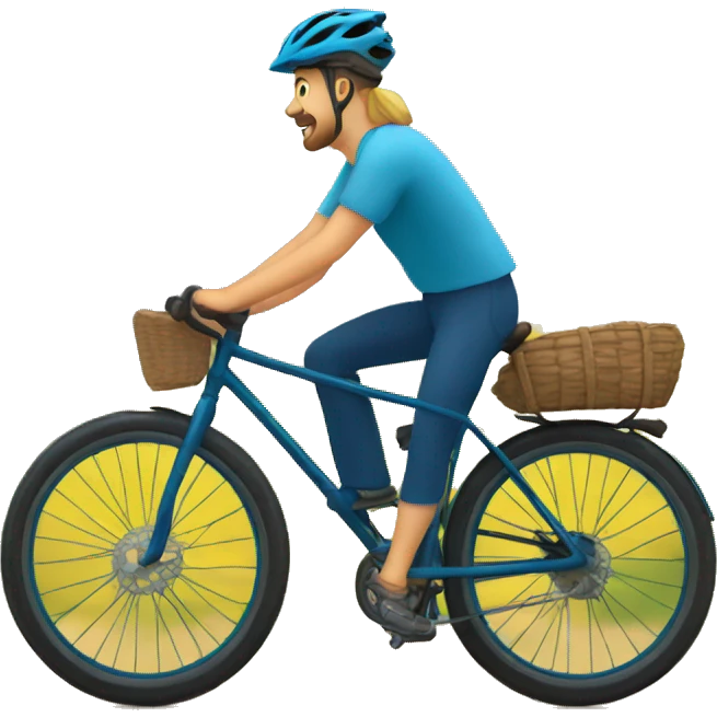 una bici andando por la montana emoji