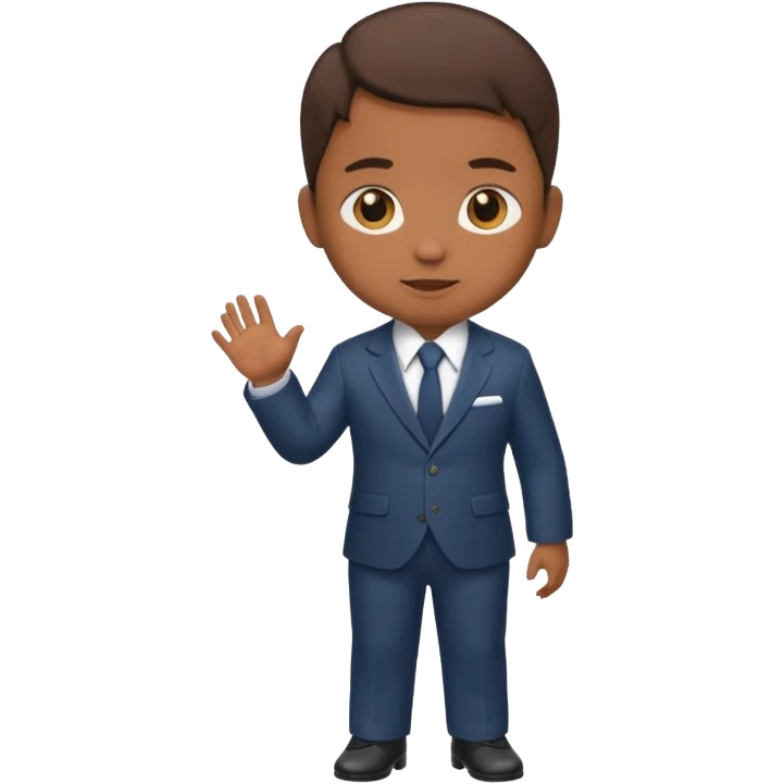 Short brown girl with a suit on make her a baby  emoji