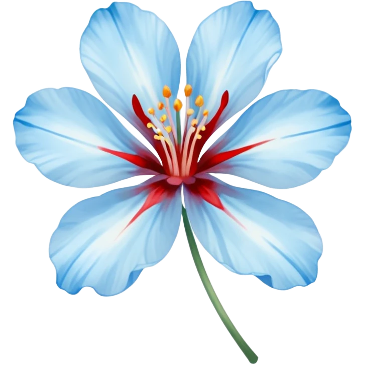 light blue flower bleeding emoji