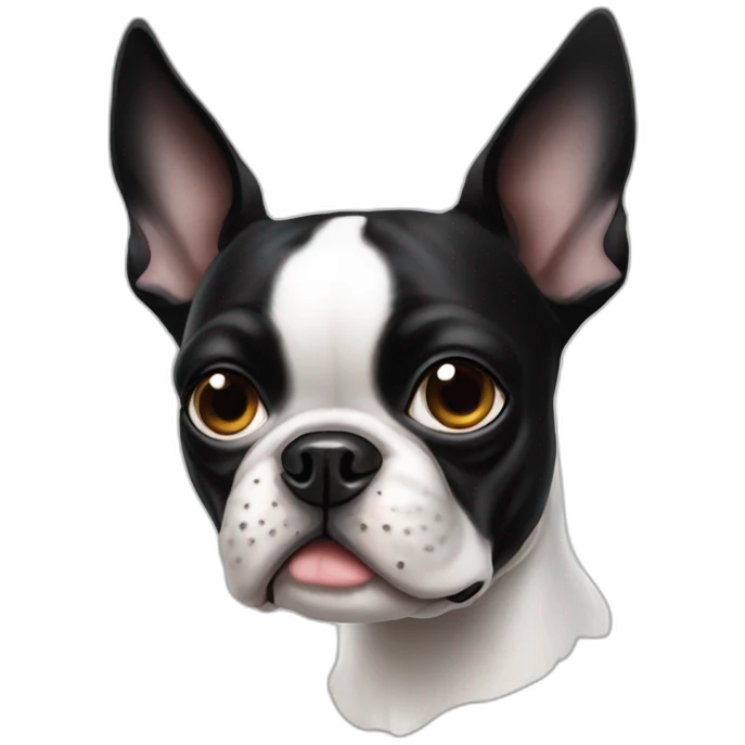 Cool Boston terrier one black eye emoji