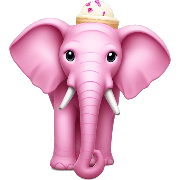 Pink elephant with an ice cream  emoji