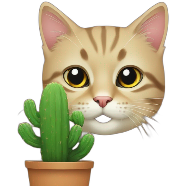 cat and cactus emoji